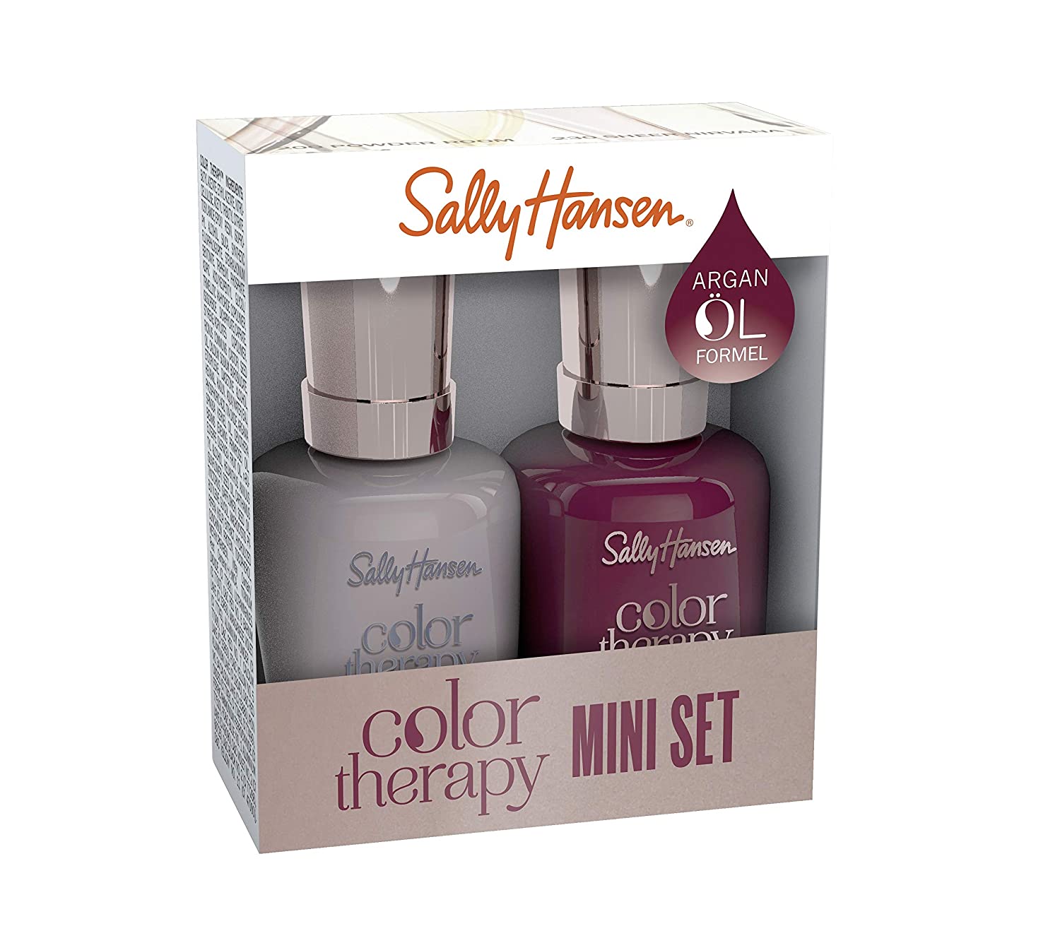 Sally Hansen Color Therapy Nail Polish Mini Duo Pack Colour 150 + Colour 370 Steely Serene + Unwine\'d 10 ml