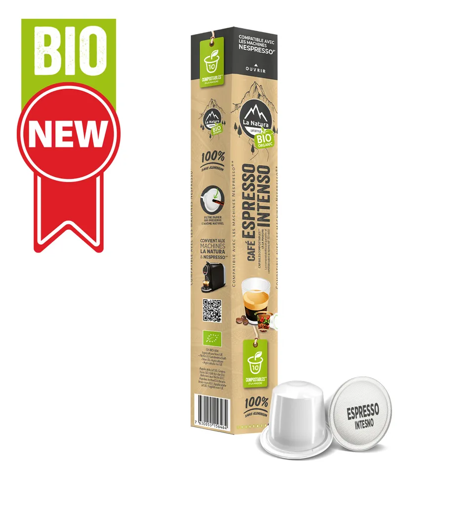 La Natura Lifestyle Capsules ESPRESSO INTENSO Coffee 10 Coffee Capsules | La Natura Lifestyle Organic | Bio-based | Nespresso®*³ compatible