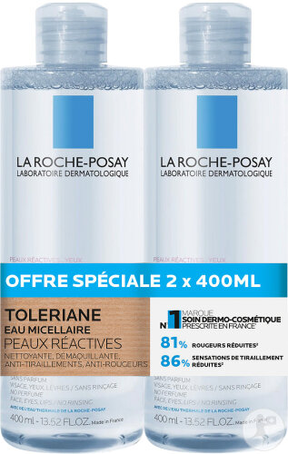 La Roche-Posay Toleriane Micellar Water For Reactive Skin 2x400ml