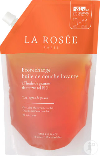 La Rosée Washing Shower Oil With Sunflower Seed Oil Eco-Recharge Organic 800ml