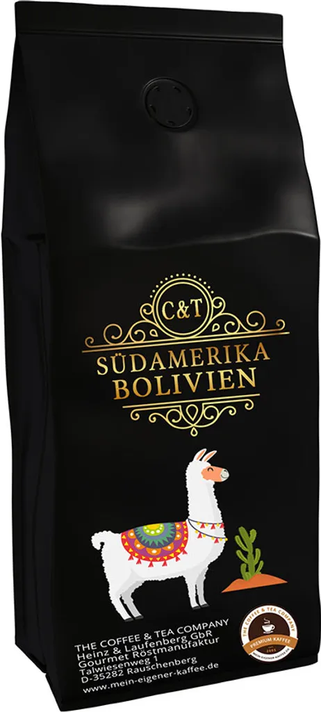Country Coffee from South America - Bolivia (Ground, 1000g) - Premium Coffee - Low in Acid, Gently and Freshly Roasted