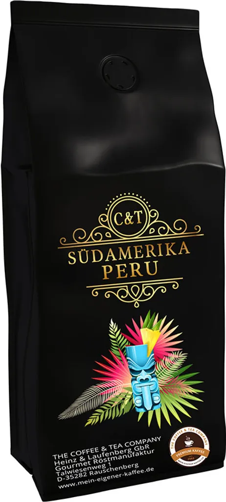 Country Coffee from South America - Peru (Ground, 200g) - Premium Coffee - Low in Acid, Gently and Freshly Roasted