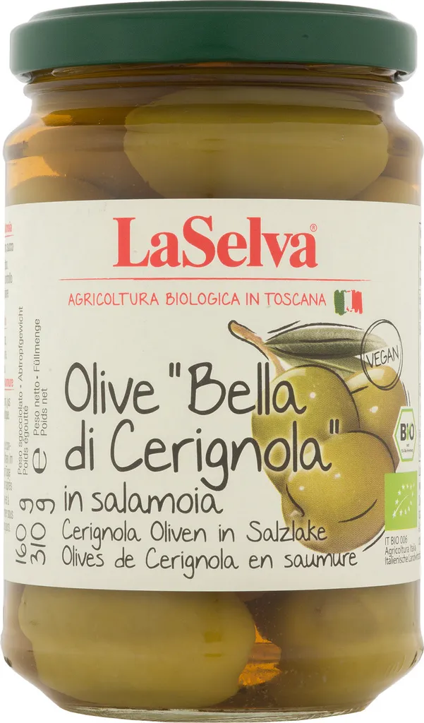 LaSelva Olive "Bella di Cerignola" - Cerignola olives with stone in brine 310g