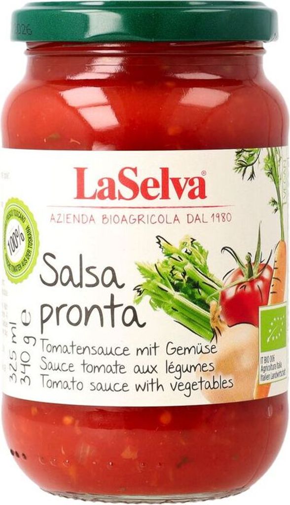 LaSelva Salsa Pronta Tomato Sauce with Vegetables -- 340g x 6 - 6-pack