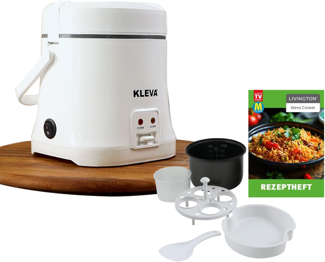 Livington Klevacooker - 10-in-1 multicooker - rice cooker, steamer, egg cooker & more - automatic temperature control - including steam & egg cooker insert