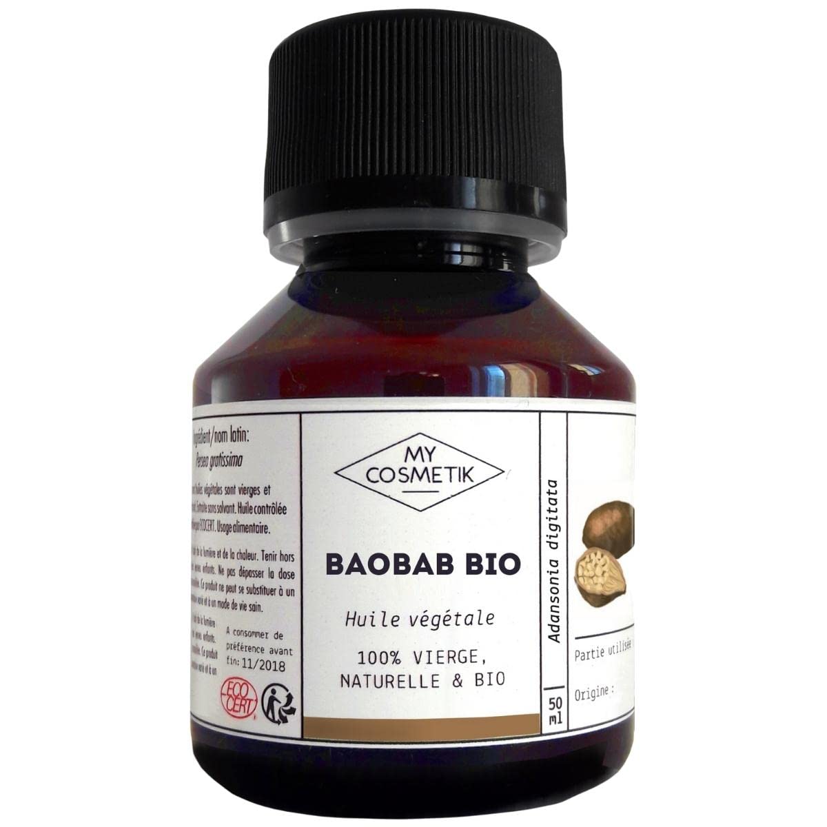 MY COSMETIK - Baobab Vegetable Oil - Cosmetics - 100% Pure and Natural - Anti-Ageing Care - 100 ml