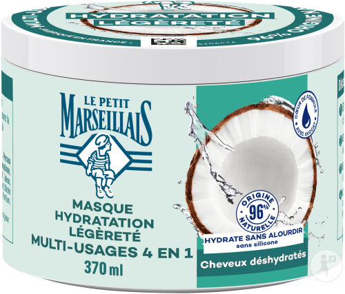 Le Petit Marseillais 4in1 Moisturizing Mask Light Lightness Organic Coconut Water Jar 370ml