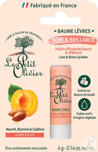 Le Petit Olivier Lip Balm Care & Shine Apricot & Sweet Almond Oil 4g