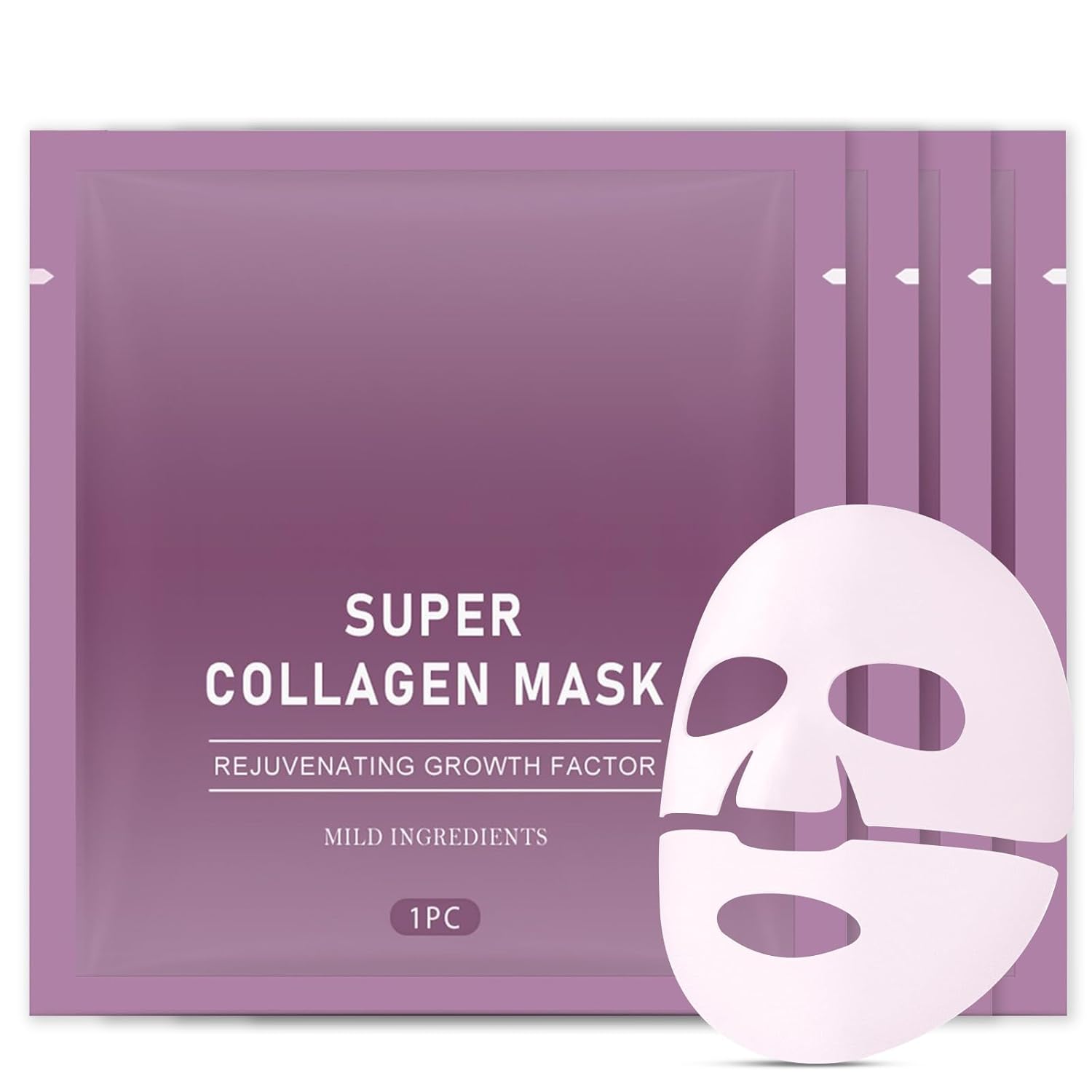 Erinde Collagen Mask Real Deep - Pack of 4, Overnight Korean Skincare Collagen Mask, Deep Hydrating Mask Face, Hyaluronic Face Mask