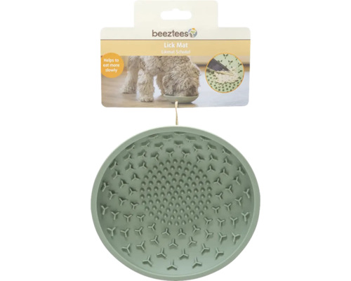 Licking bowl beeztees silicone licking bowl green Slowfeeder, licking mat, dishwasher safe, approx. 19 x 19 x 4.5 cm