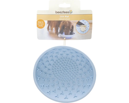Licking bowl beeztees silicone licking bowl light blue Slowfeeder, licking mat, dishwasher safe, approx. 19 x 19 x 4.5 cm