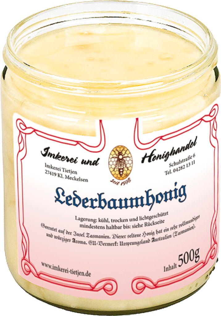 Lederbaumhonig 500g | Rarität aus Tasmanien, sehr aromatisch | cremig