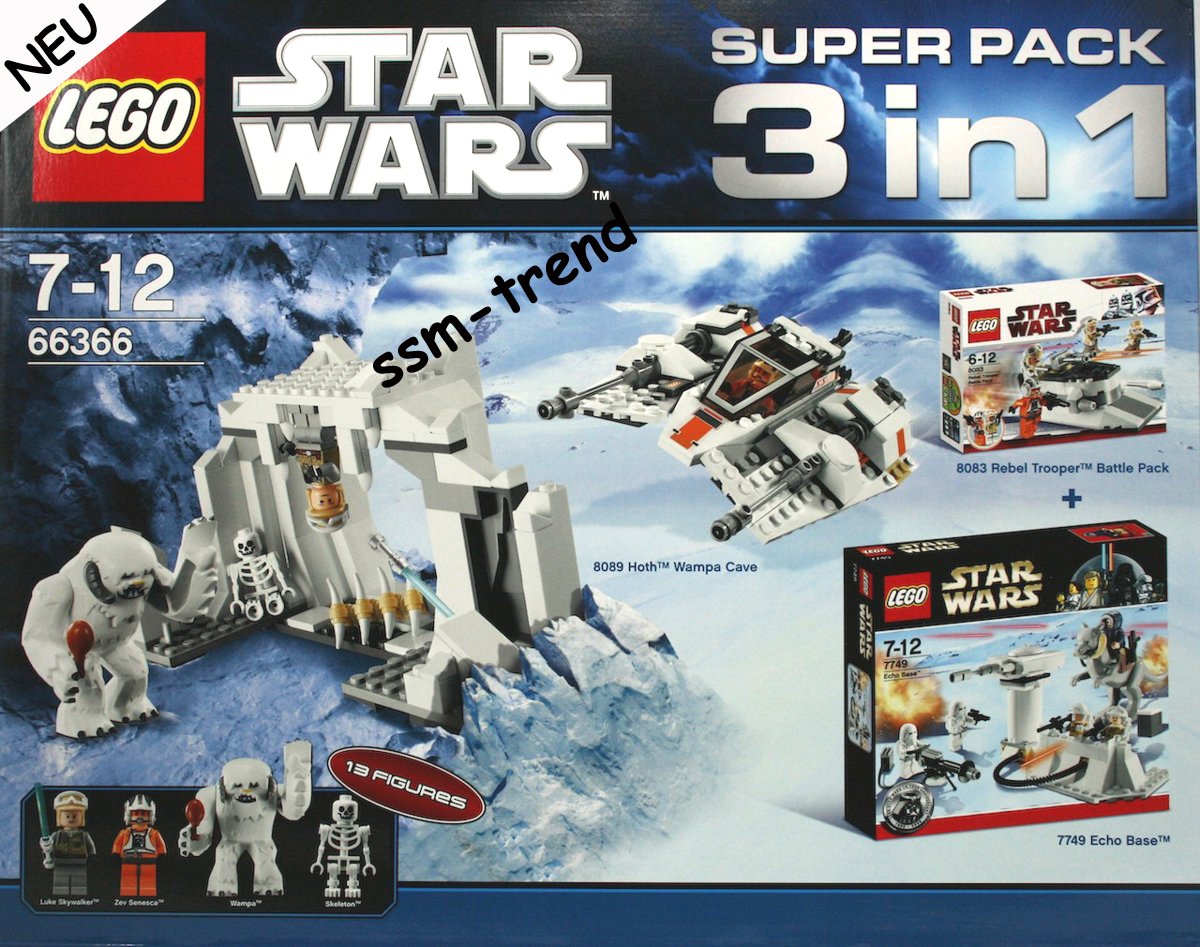 Lego Star Wars Superpack Hoth Wampa Cave And Rebel Trooper And Echo Base