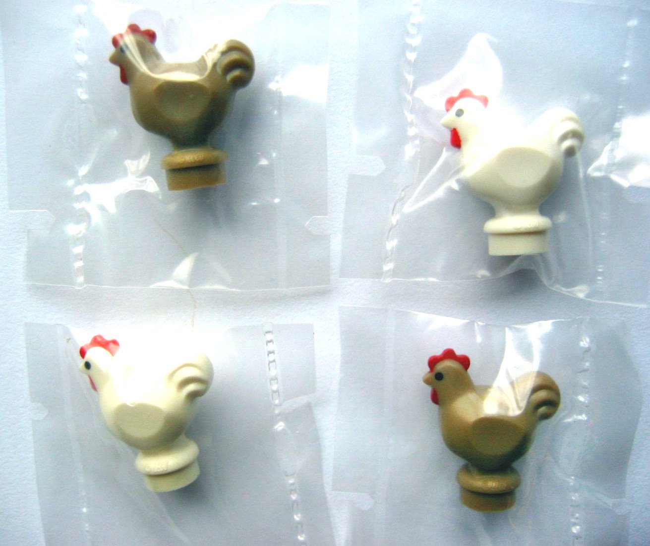 Lego City Super Rare Chicken Rooster Cockerel And Hen Mini Figures White An