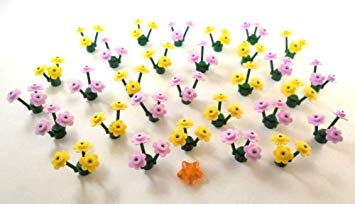 Lego City Flowers X With Pink Flowers And X With Yellow Flowers Incl Orange