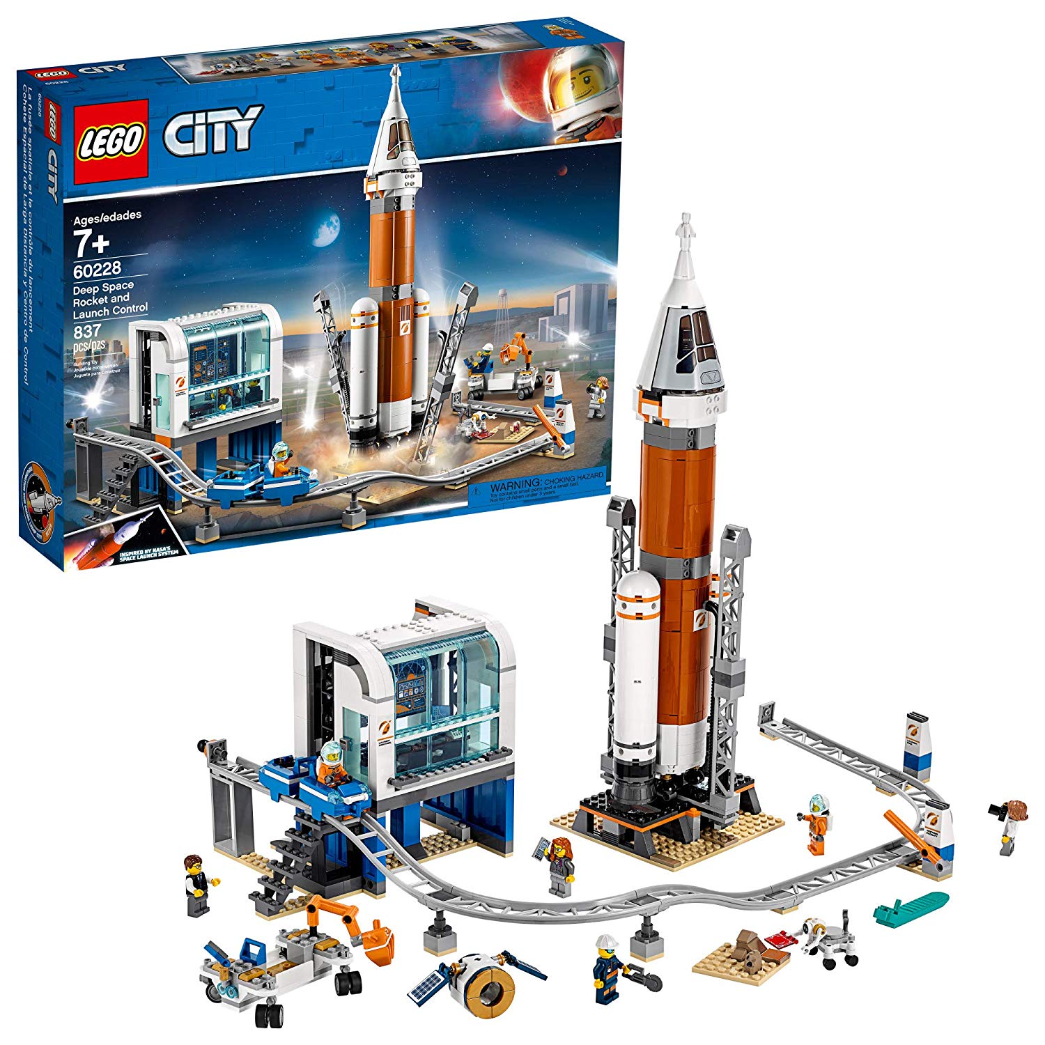 LEGO City Space 60228 Rockets Launch Station with Space Center (837 Pieces)