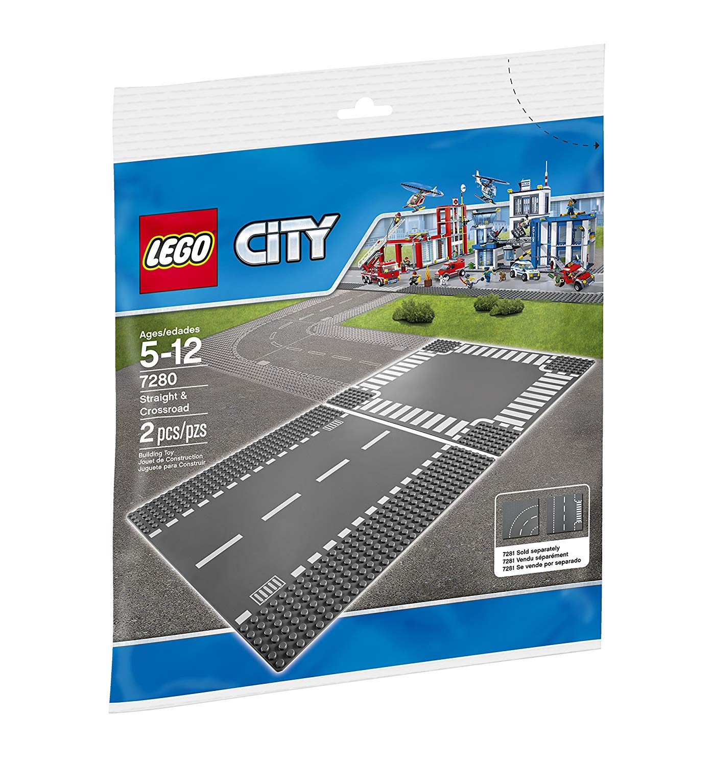 Lego City Town Straight And Cross Road Plate Building Kit By Lego