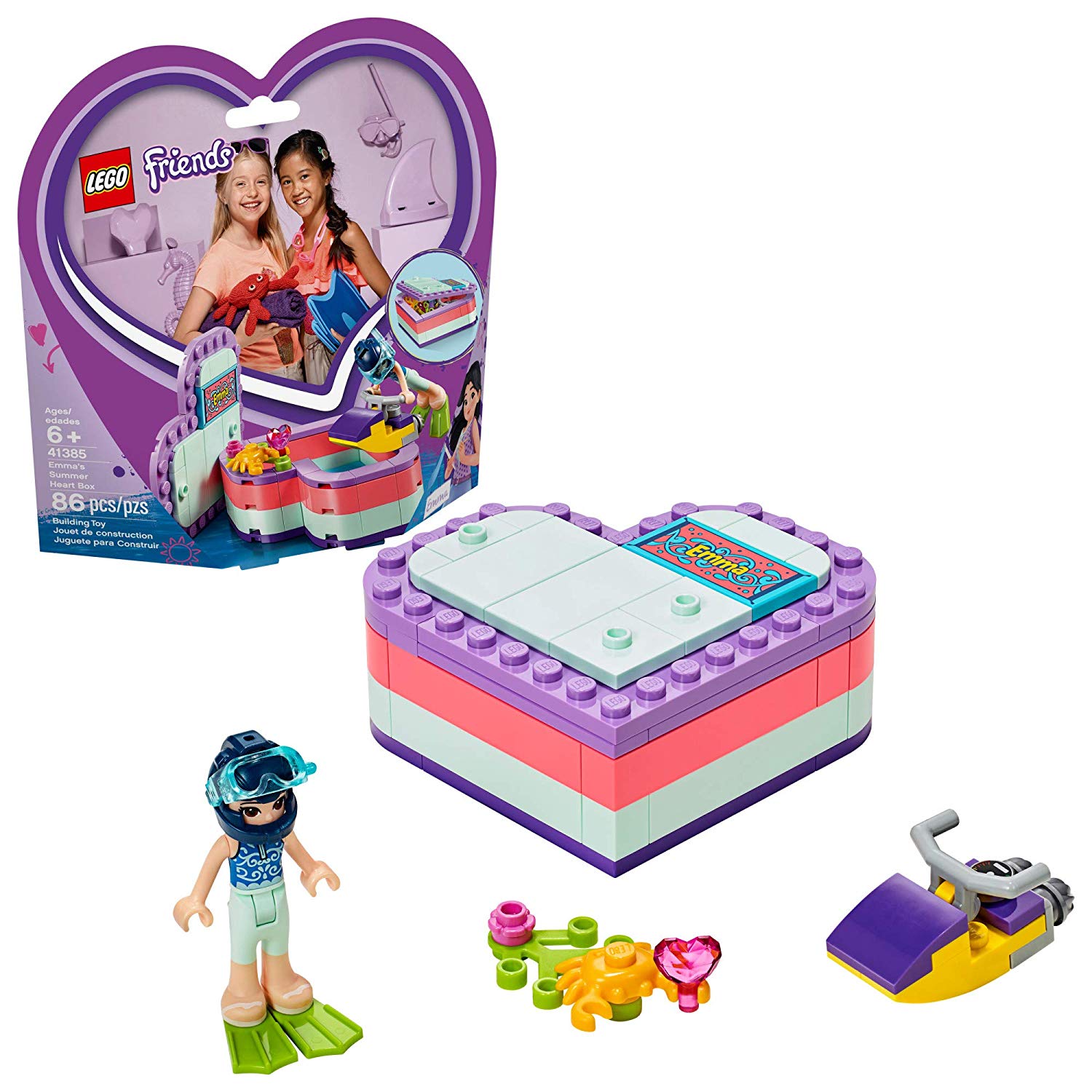 Lego Friends 41385 Emmas Summer Heart Box 86 Pieces