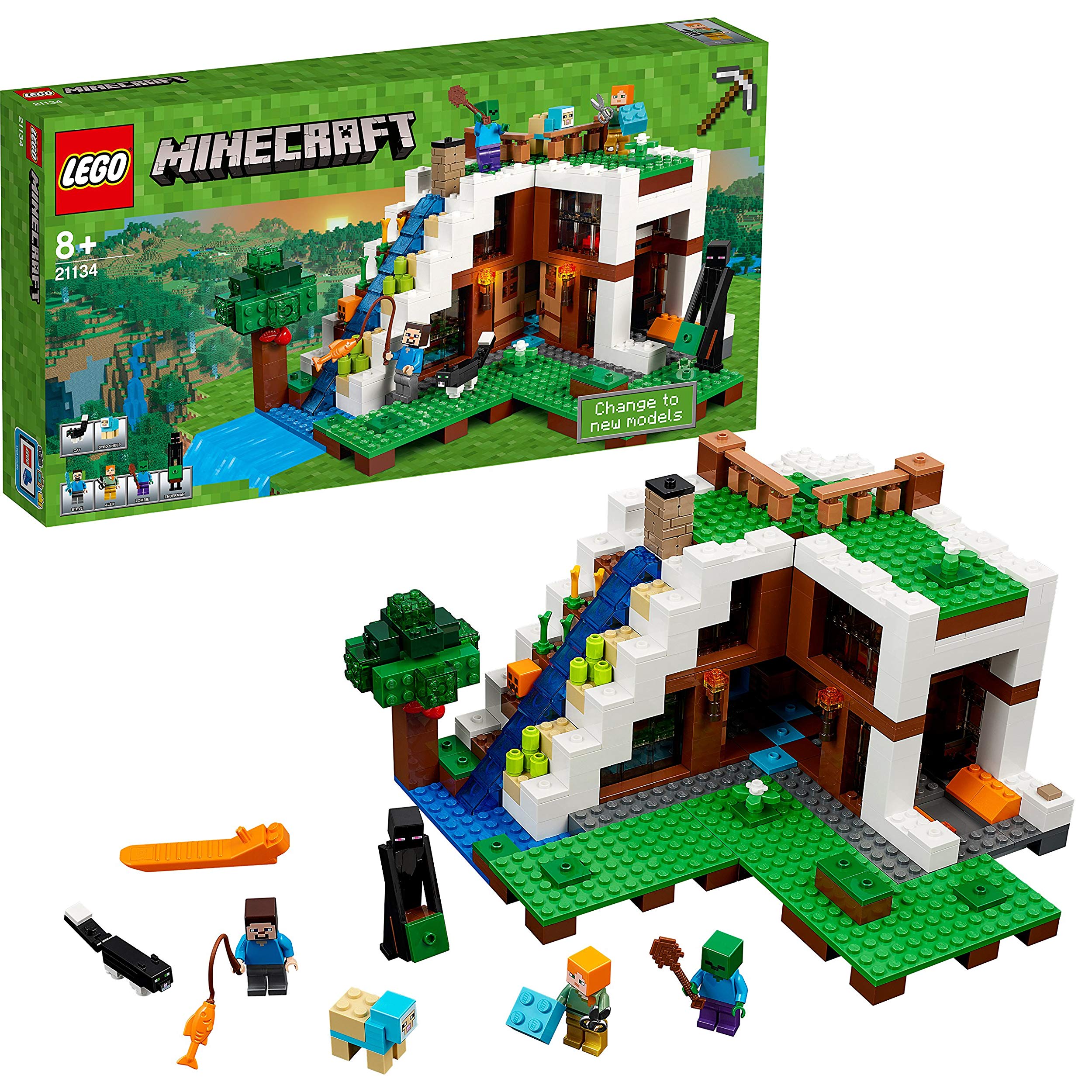 Lego Minecraft Shelter Waterfall