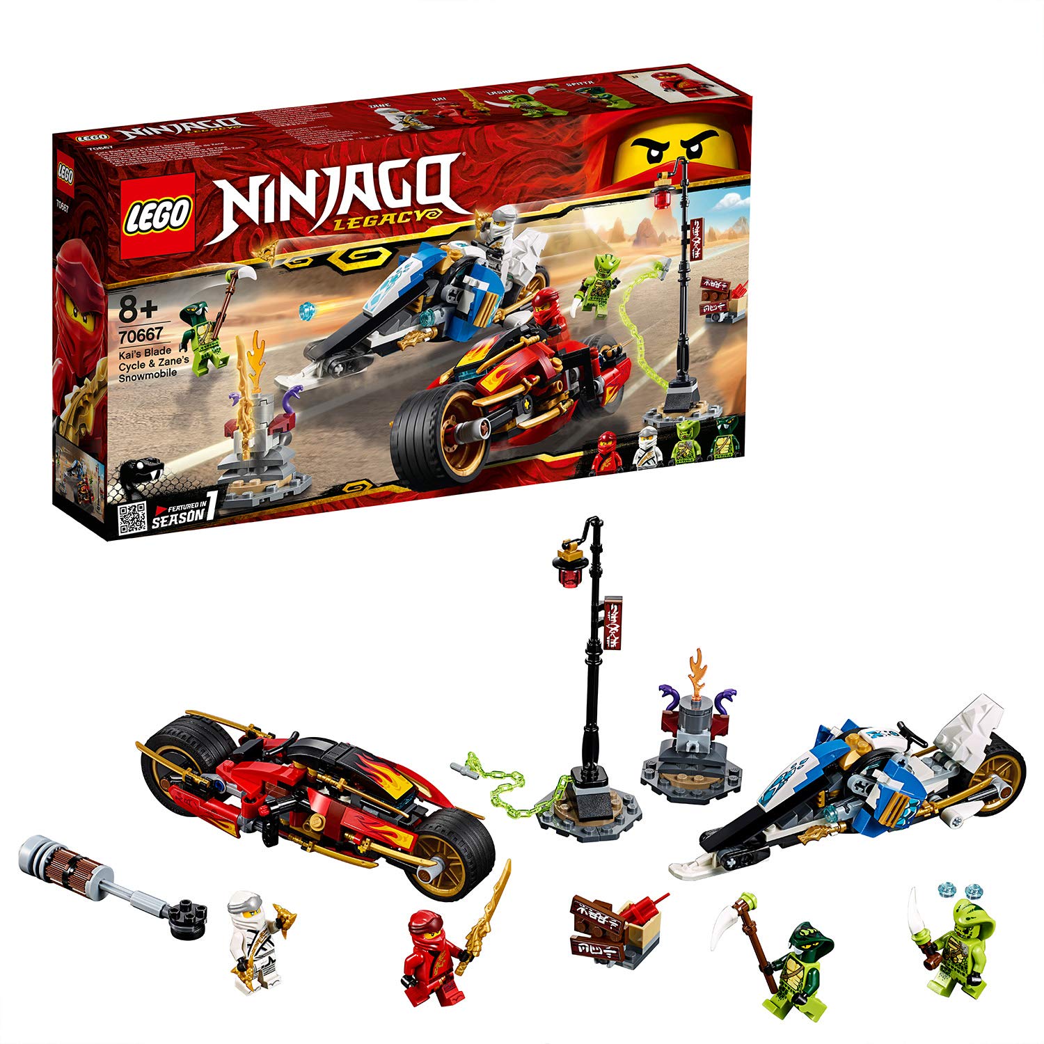 Lego Ninjago 70667 - Kai’S Fire Bike & Zanes Snowmobile