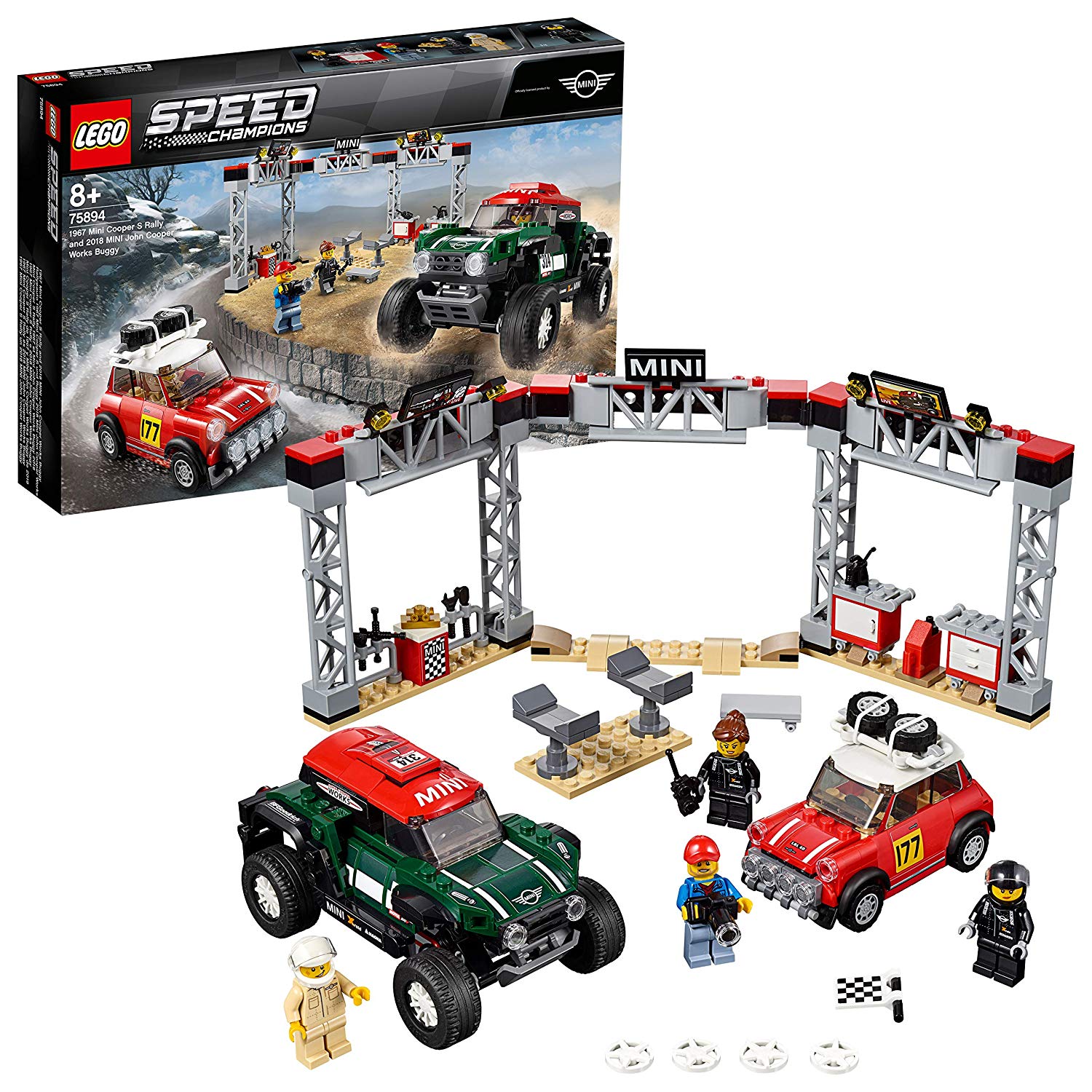 Lego Speed Champions - 75894 - Rally Car, 1967 Mini Cooper S And 2018 Mini 