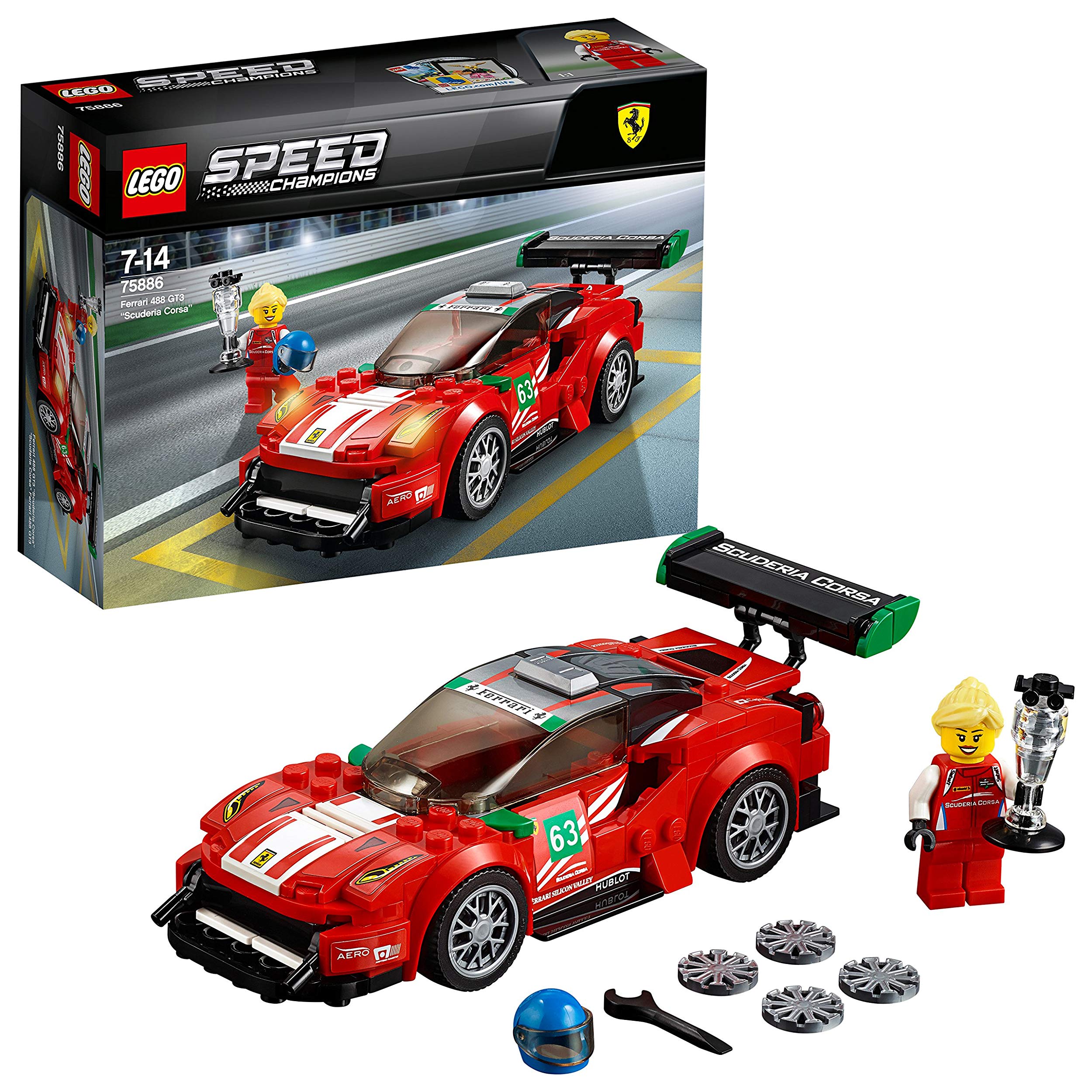 Lego Speed Champions Ferrari Gt Scuderia Corsa Construction Toy