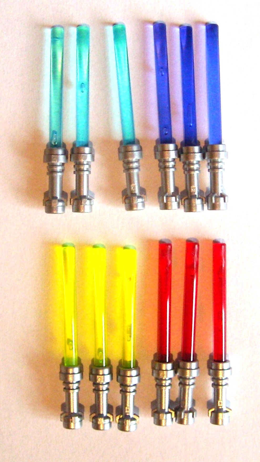Lego Star Wars X Lightsaber In Colours With Flat Silver Hilts