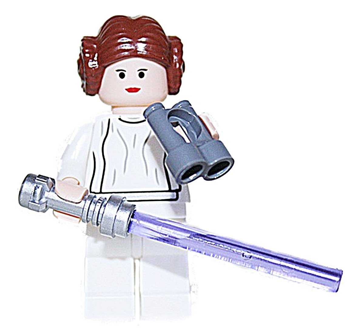 Lego Star Wars Princess Leia Figure With Lightsaber Purple And White Suit B