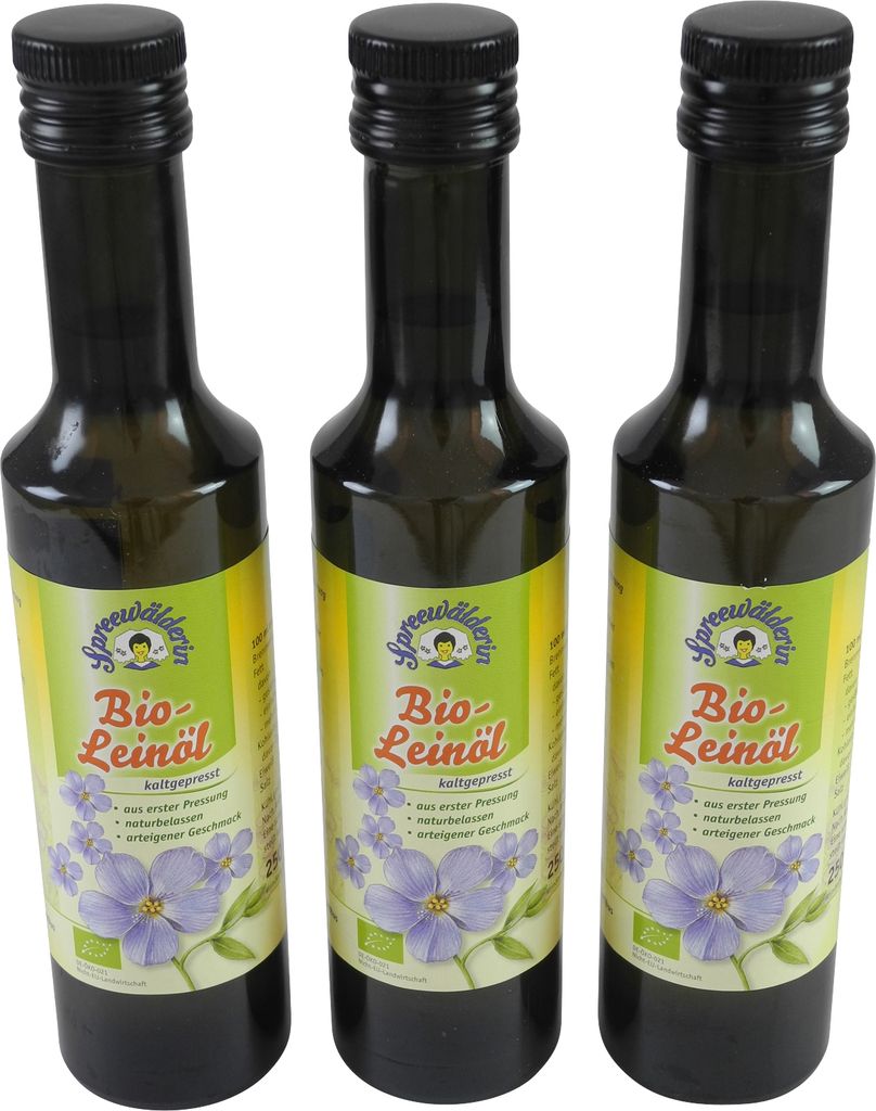 Cold-pressed linseed oil "Spreewälderin" 3-pack (3 bottles of 250 ml each)