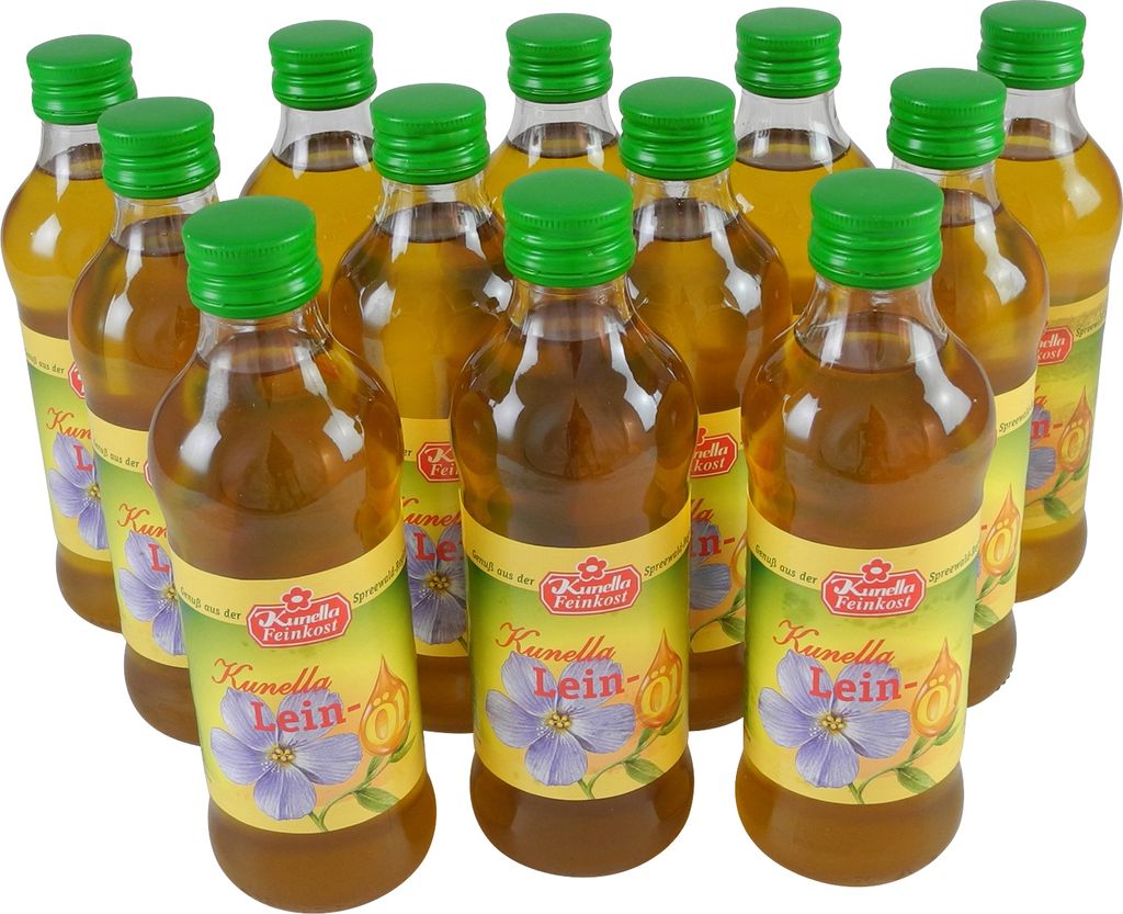 Leinöl von Kunella Feinkost  - 12er Pack (12 Flaschen à 250 ml)
