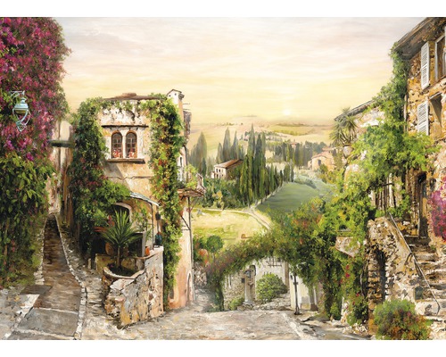 Canvas picture Mediterranean village 84x116 cm