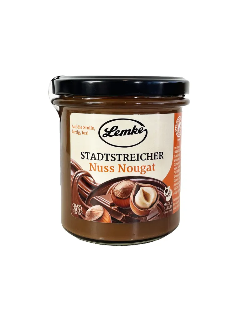 Lemke Stadtstreicher Nuss Nougatcreme, 325g | Cremiger Nuss Nougataufstrich – Für Liebhaber des Feinen Nussgeschmacks