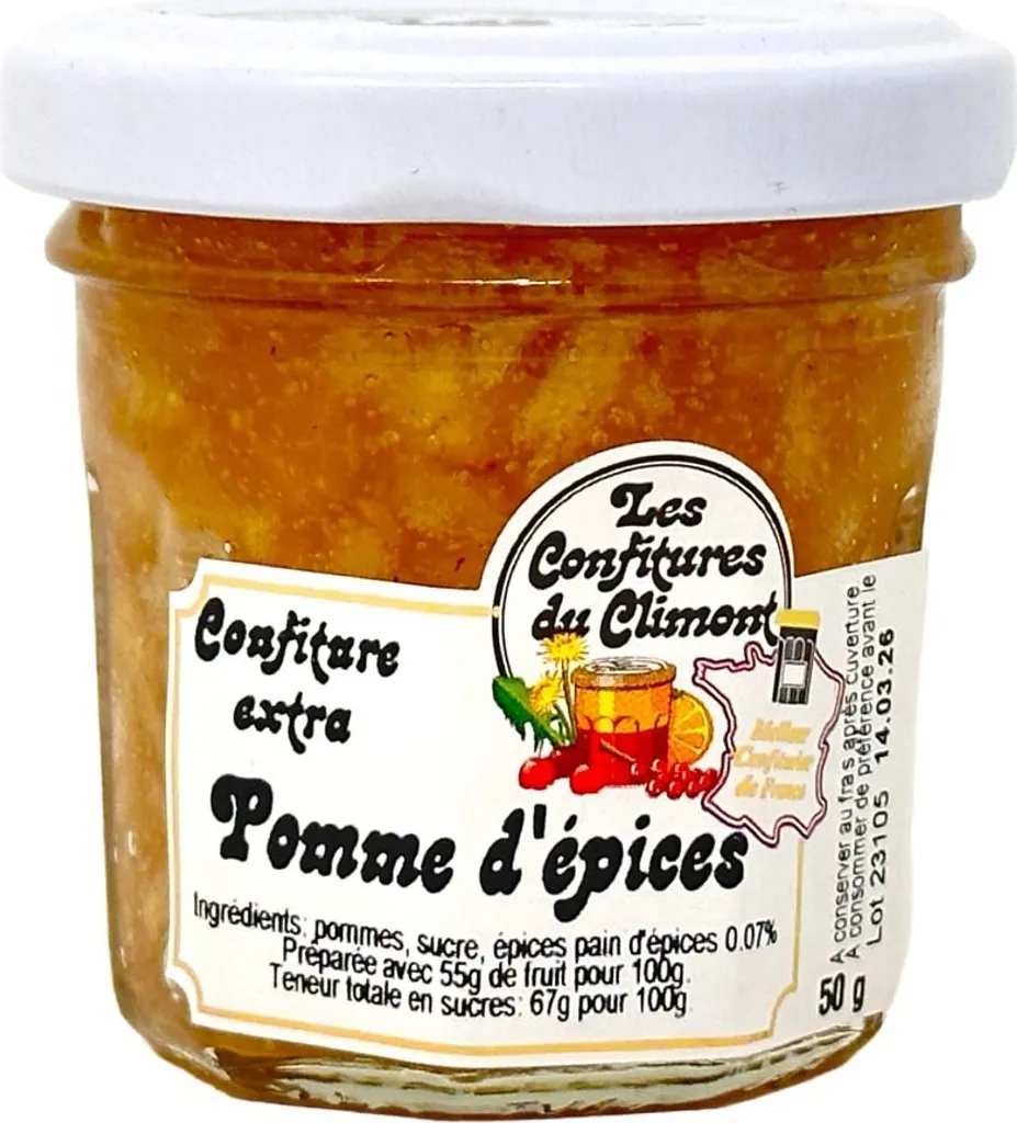 Les Confitures du Climont Apfel & Gewürze Konfitüre extra Pomme dépices 50g