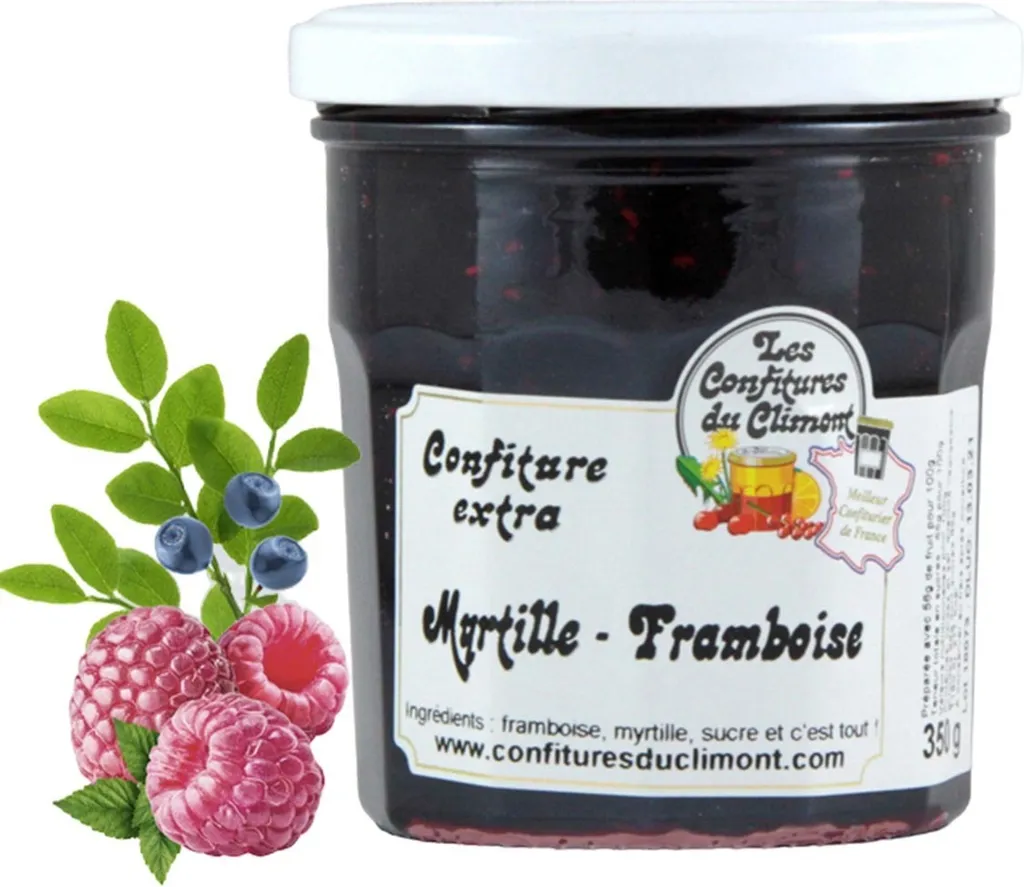 Les Confitures du Climont Heidelbeere-Himbeere Konfitüre Extra 350g