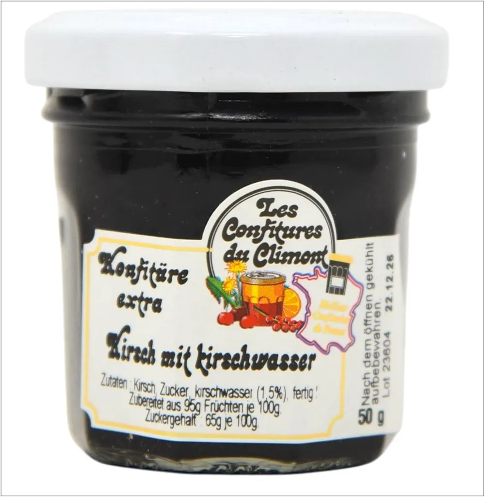 Les Confitures du Climont Kirsch Konfitüre Extra mit Kirschwasser 50g
