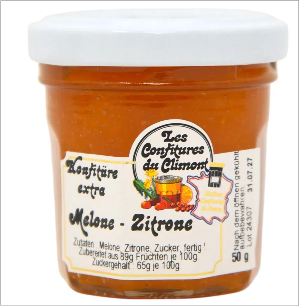 Les Confitures du Climont Melonen-Zitronen Konfitüre Extra 50g - Feine Fruchtmischung