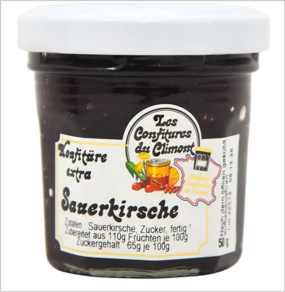 Les Confitures du Climont Sauerkirsche Konfitüre extra 50g – Handwerklich hergestellt
