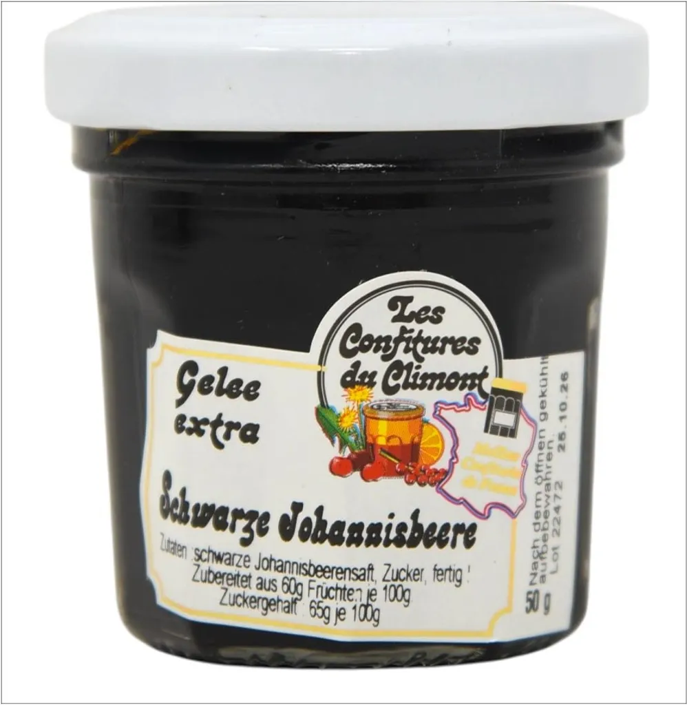 Les Confitures du Climont Schwarze Johannisbeeren Gelee Extra 50g – Premium Genuss