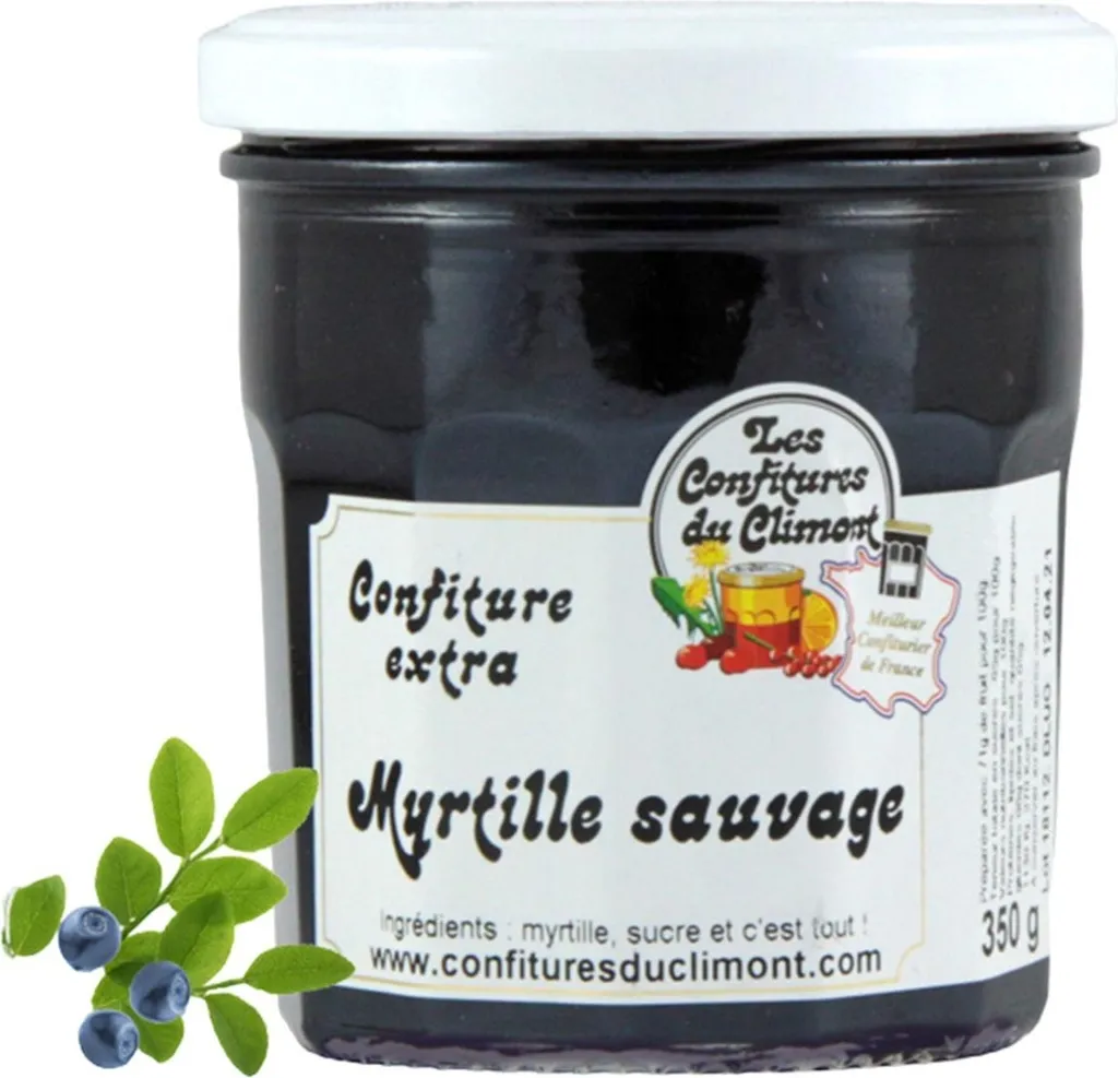 Les Confitures du Climont Wilde Heidelbeere Konfitüre Extra 350g Handwerklich