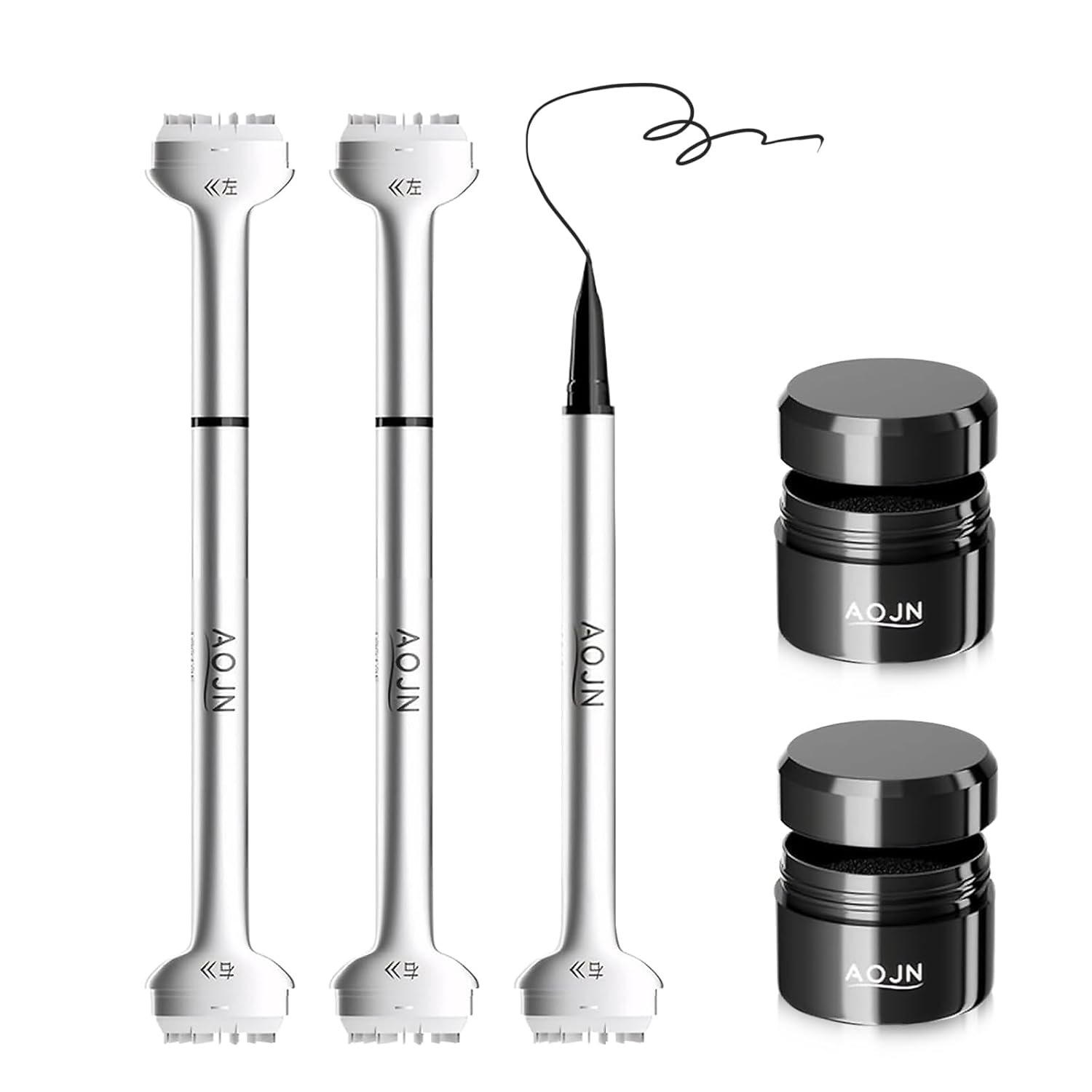 2 Sets of Lower Eyelash Stamp with Ink and Eyeliner, Eyeliner Stamp, Reusable Lower Lash Stamp, 2 in 1 Waterproof Double-Sided Eyelash Stamp, Eye Makeup Tools for Beginners