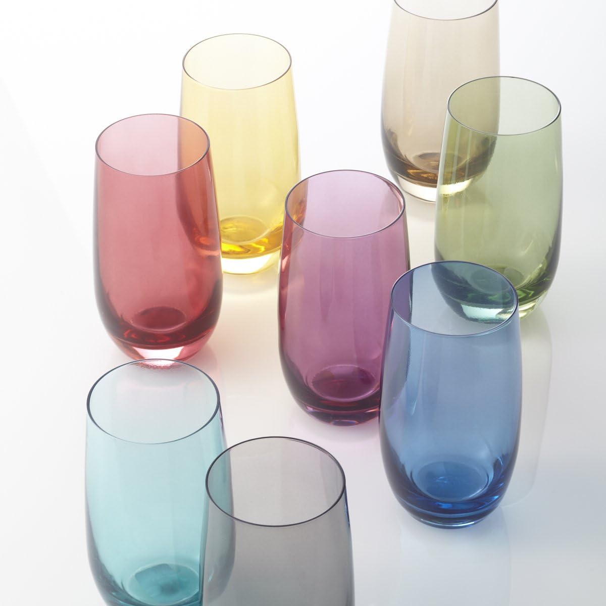 Leonardo Sora 018038 Drinking Glasses Set of 6 Dishwasher Safe Water Glasses Colourful Drinking Cups Juice Glass Modern Drinks Set Red 390 ml