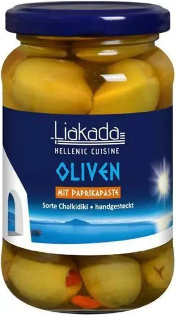 Liakada Green Olives with Paprika Paste, 330g