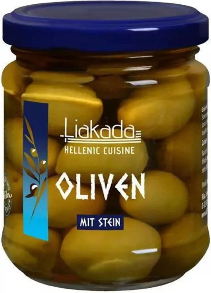 Liakada Green Olives with Stone, 190g