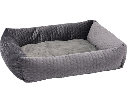 Karlie Velvet lounger bed 80 x 70 x 22 cm gray