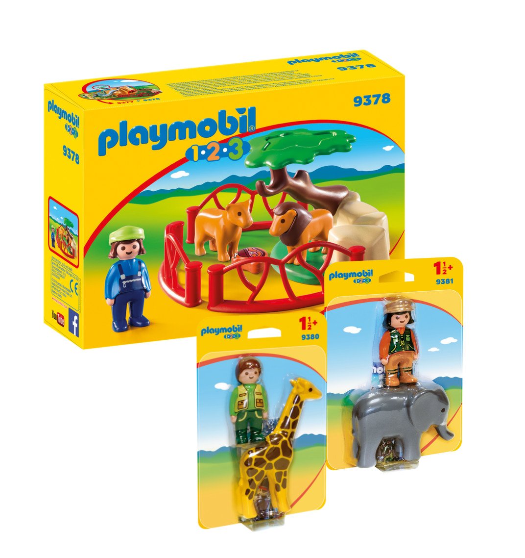 Playmobil Lion And Nurse With Giraffe Elephant
