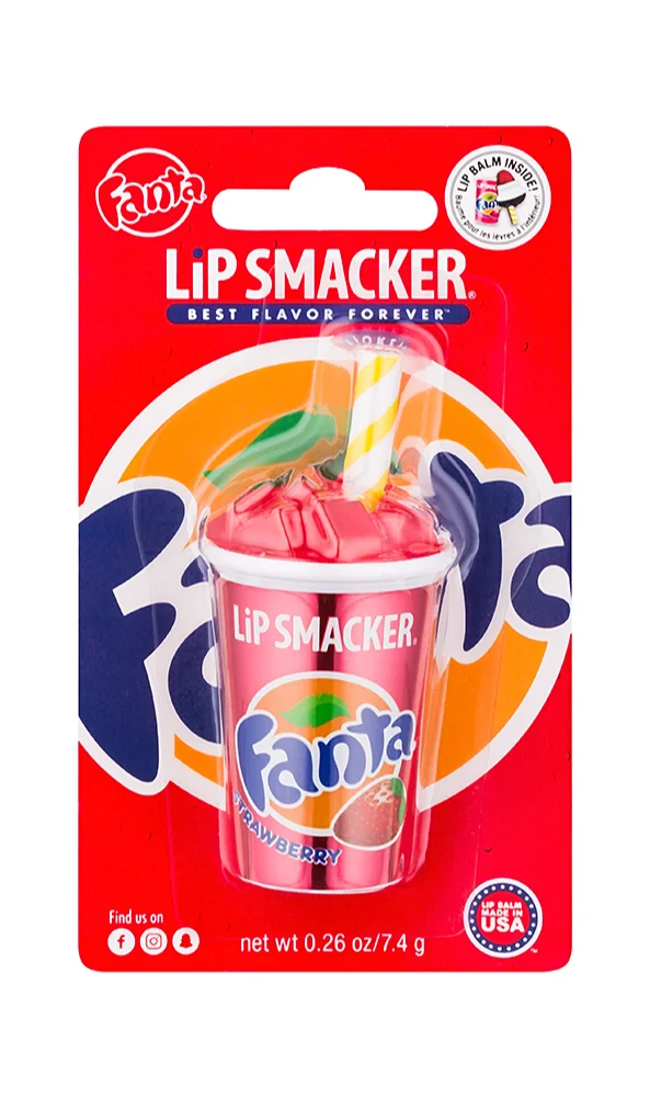 Lip Smacker Fanta Strawberry Stylish lip balm in a jar