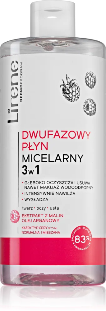 Lirene Cleansing Care Raspberry Two-Phase Micellar Water 3in1
