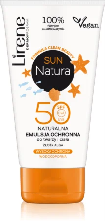 Lirene Sun Natura moisturizing and protective emulsion for face and body SPF 50