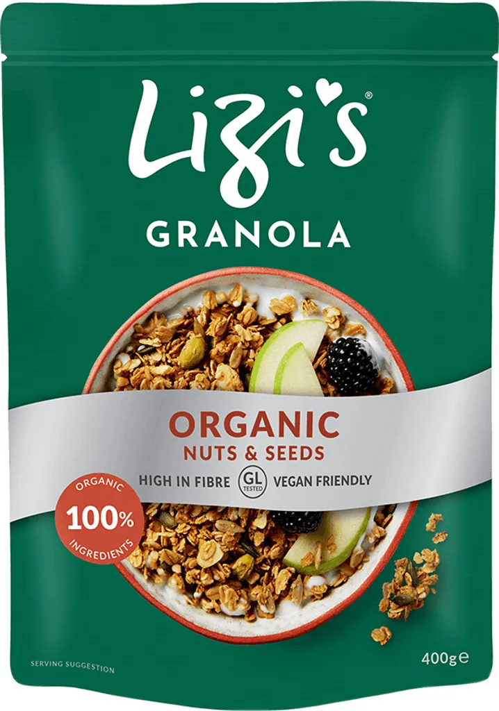 LIZIs Granola, Organic Nuts & Seeds (10x400g)