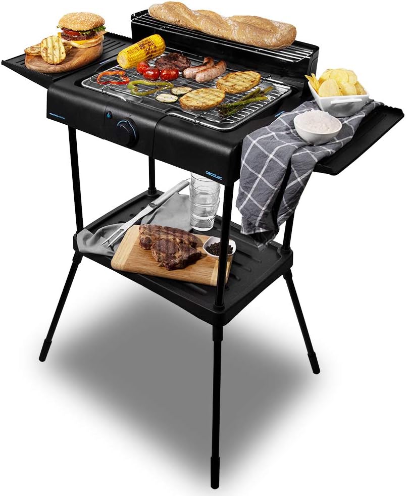 Cecotec Electric Grill Made of Stainless Steel, Grease Tray, Temperature Adjustable, Black
